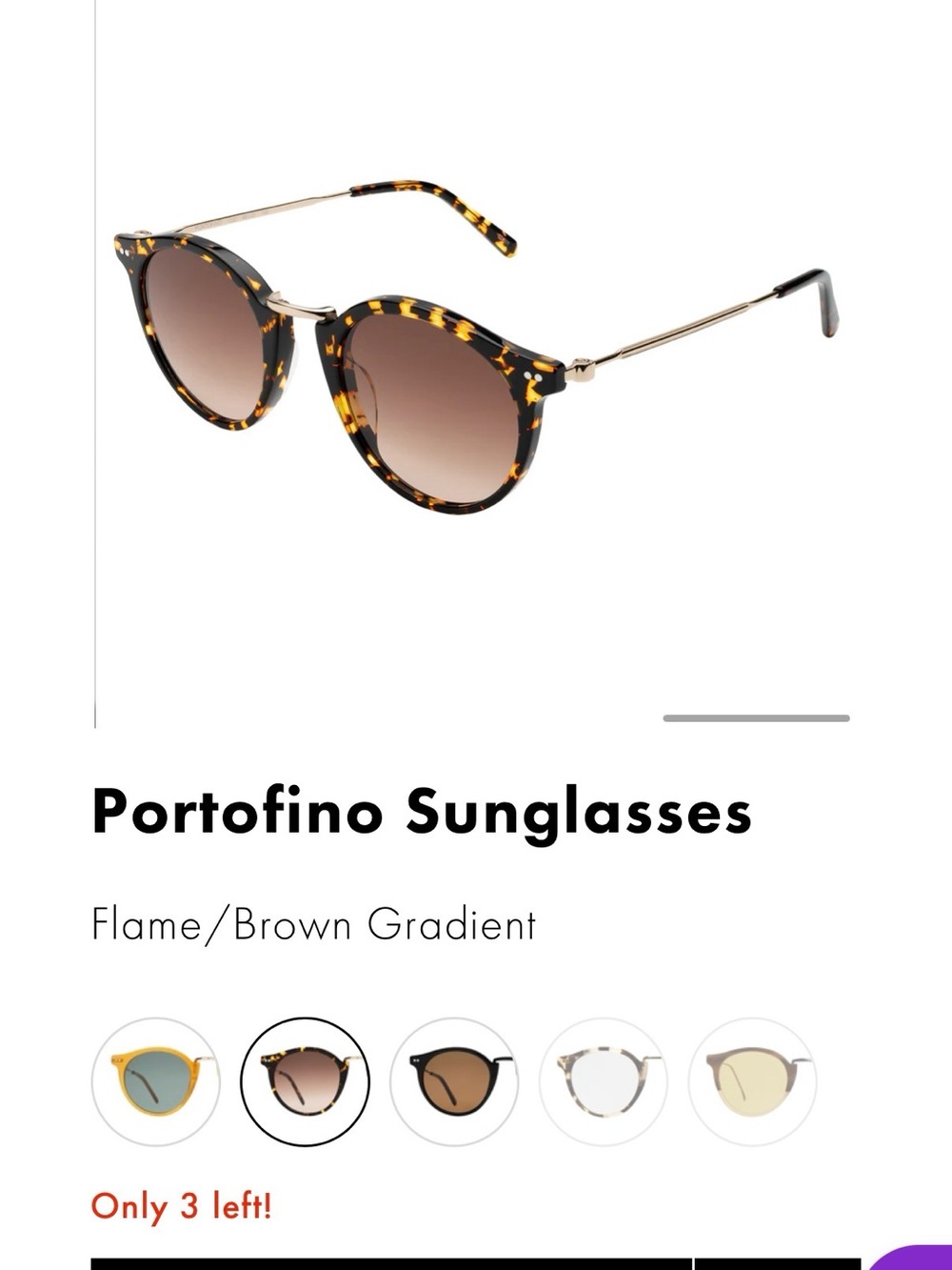 Illesteva Portofino Tortoiseshell Sunglasses with Brown Gradient Lenses